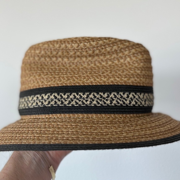 Eric Javits Natural/Black Fedora - Picture 3 of 5